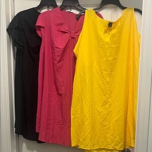 SHEIN Black, Yellow, and Pink Tunics